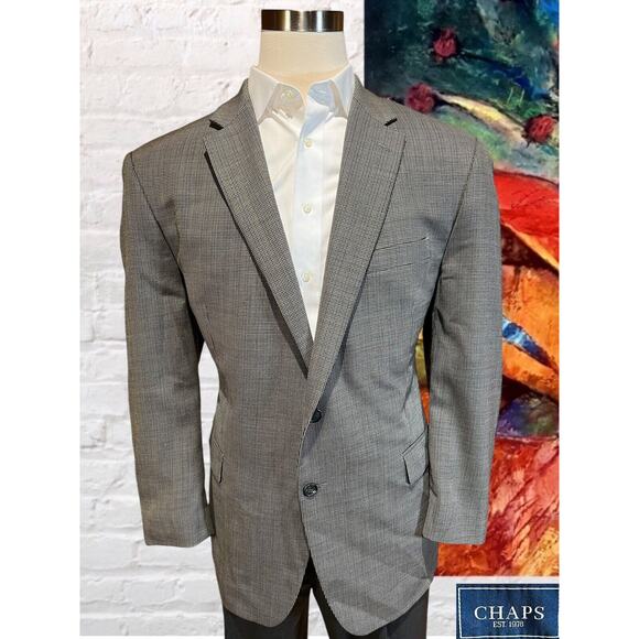 Chaps Ralph Lauren 44R Gray Rust Blue Birdseye Blazer Sport Coat Jacket - Picture 5 of 14